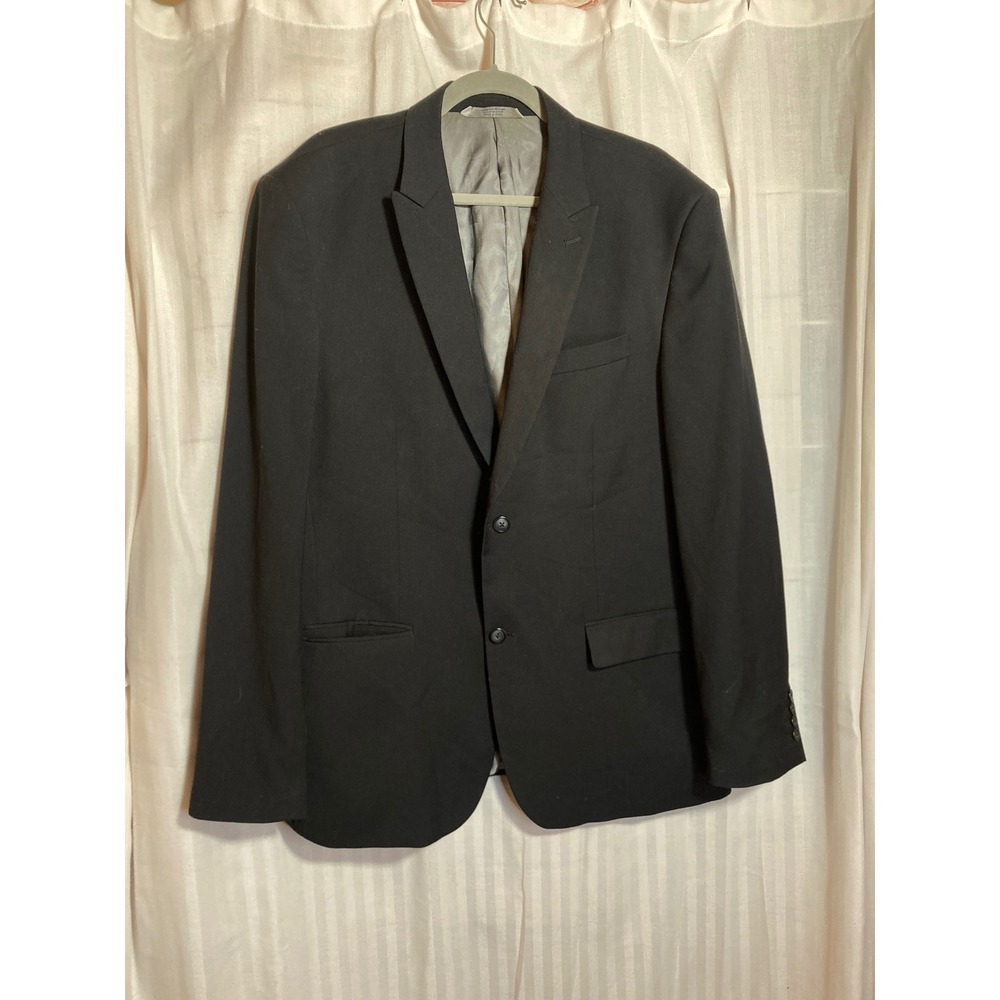 Perry Ellis Men's Slim Fit Black Blazer Suit Jacket Sport Coat Size 46 Regular